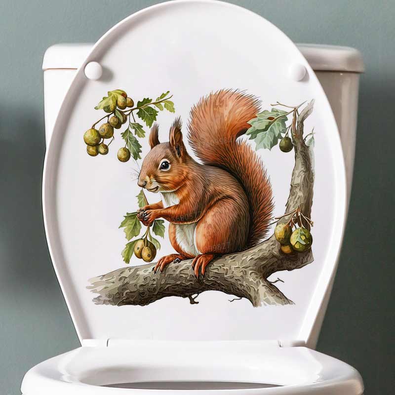 Cute Squirrel Wall Stickers Be - Pvc Panel Background recension och pris